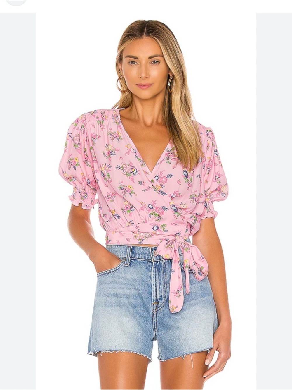 Faithfull the Brand La Colle Top in Pink Juliette Floral Size 4/Small